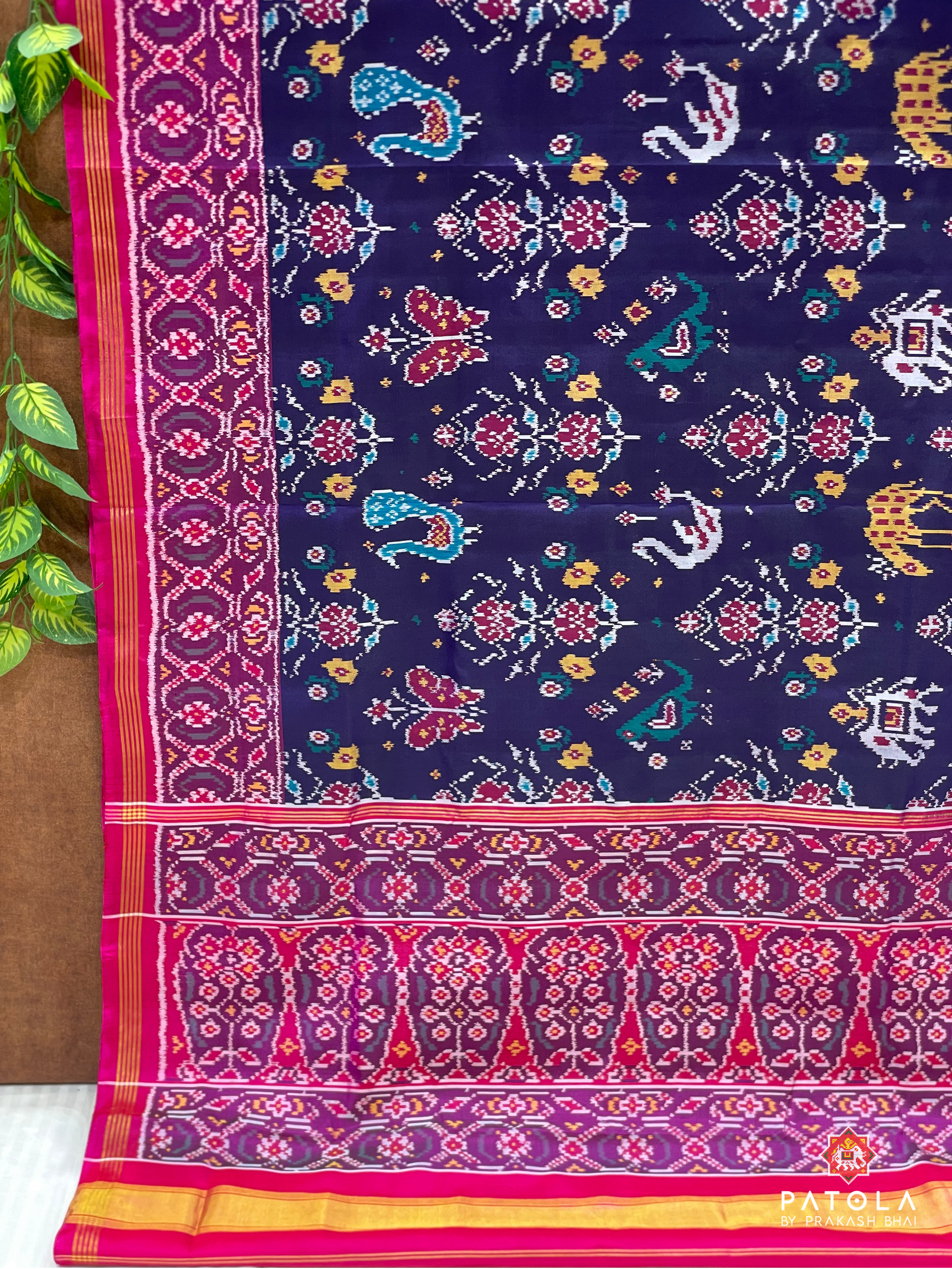 Exclusive New Motifs Designer Semi Double Ikat Patola Saree